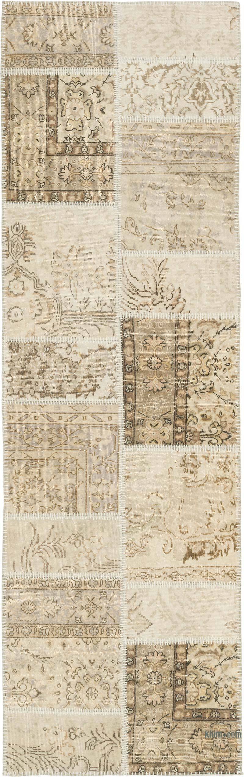 Patchwork Hand-Knotted Turkish Rug - 2' 11" x 9' 6" (35" x 114") - K0080918