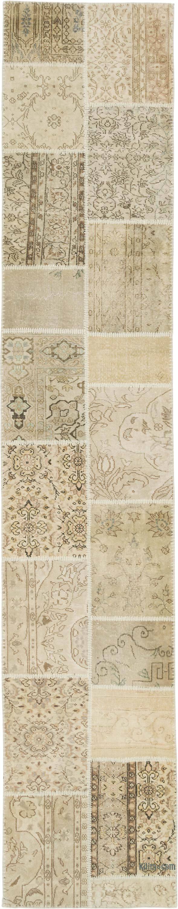 Patchwork Hand-Knotted Turkish Rug - 2' 11" x 15' 5" (35" x 185") - K0080922