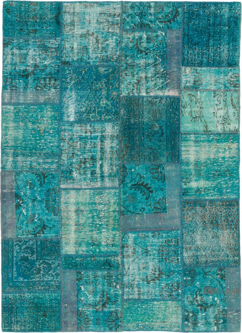 Patchwork Hand-Knotted Turkish Rug - 5' 11" x 8' 3" (71" x 99") - K0080923