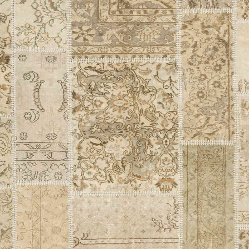 Patchwork Hand-Knotted Turkish Rug - 6' 7" x 9' 9" (79" x 117") - K0080925