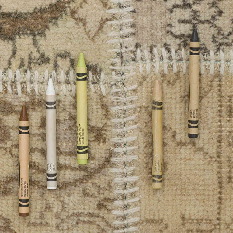 Patchwork Hand-Knotted Turkish Rug - 6' 7" x 9' 9" (79" x 117") - K0080925