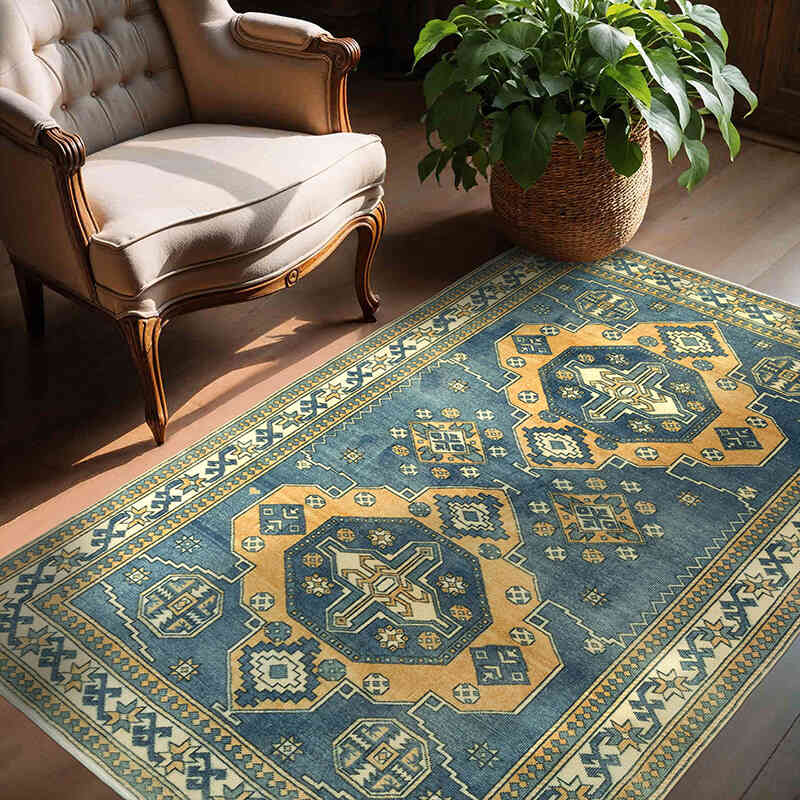 Alfombra Vintage Turca Anudada a Mano - 137 cm x 180 cm - K0080929