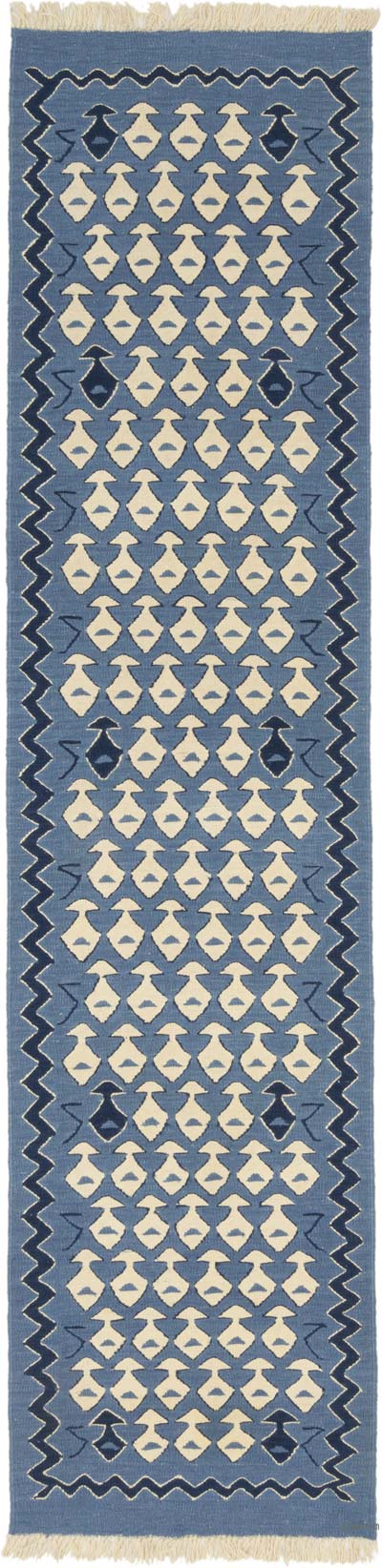 New Handwoven Turkish Kilim Runner - 2' 10" x 11' 6" (34" x 138")