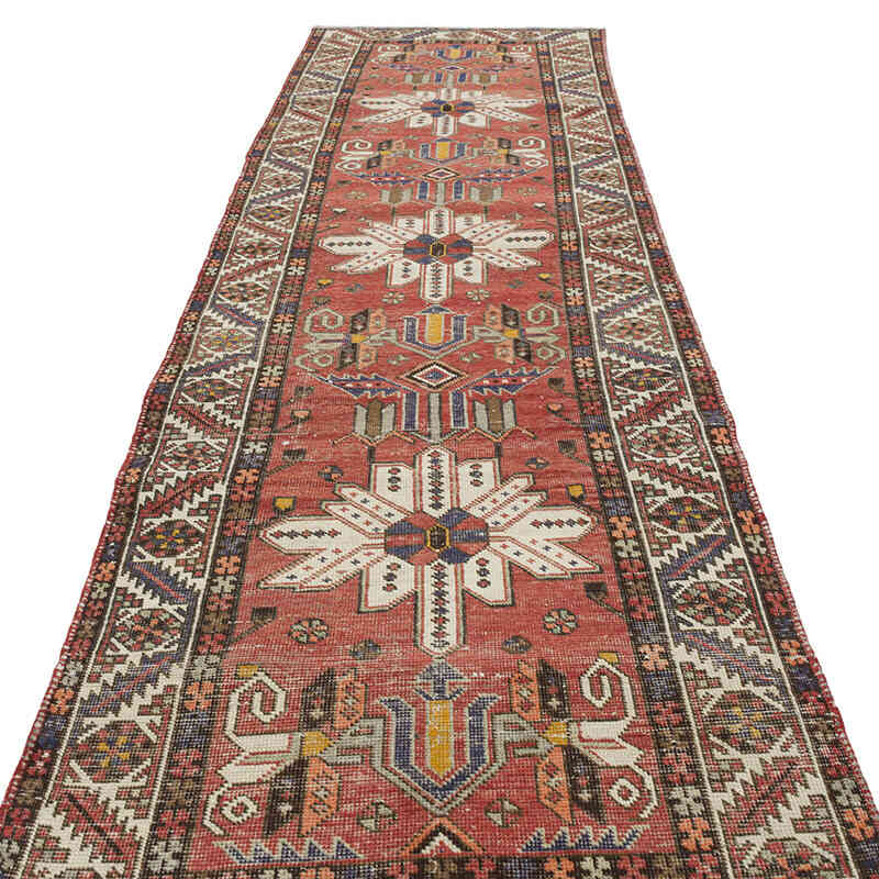 Pasillo Vintage Turco Anudado a Mano - 101 cm x 380 cm - K0080971