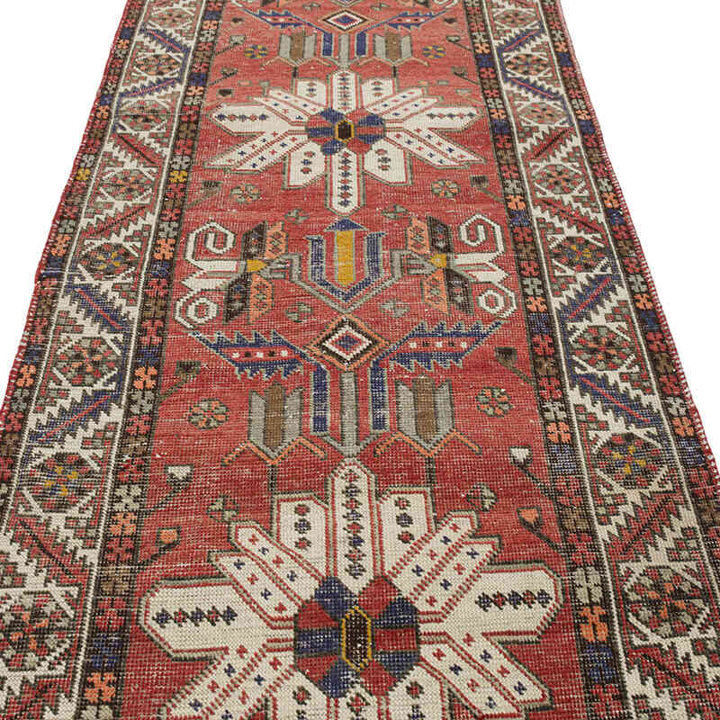 Pasillo Vintage Turco Anudado a Mano - 101 cm x 380 cm - K0080971