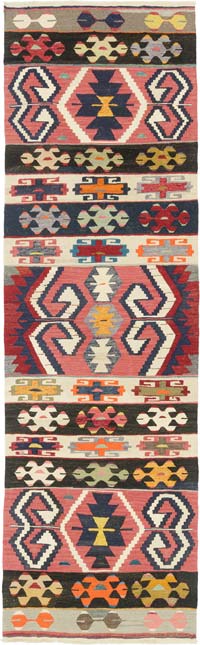 New Turkish Handwoven Kilim Runner - 3' 3" x 10' 8" (39" x 128")