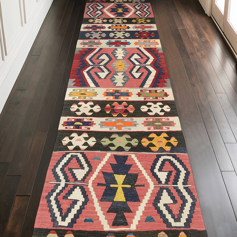 New Turkish Handwoven Kilim Runner - 3' 3" x 10' 8" (39" x 128") - K0080976