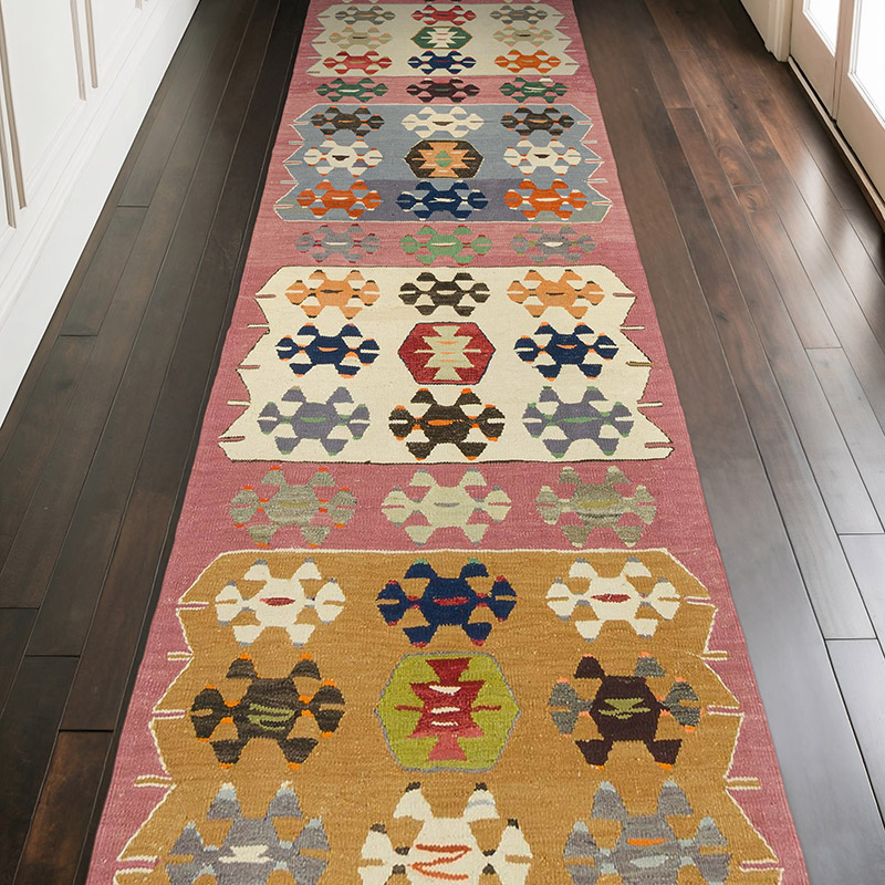 New Turkish Handwoven Kilim Runner - 3' 5" x 9' 11" (41" x 119") - K0080977
