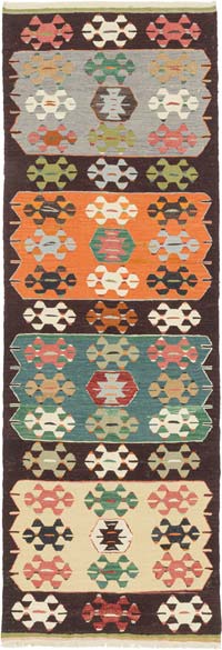 New Turkish Handwoven Kilim Runner - 3' 5" x 9' 11" (41" x 119")
