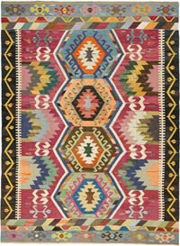 New Turkish Handwoven Kilim Rug - 9' 5" x 12' 9" (113" x 153")