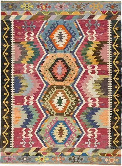 New Turkish Handwoven Kilim Rug - 9' 5" x 12' 9" (113" x 153")