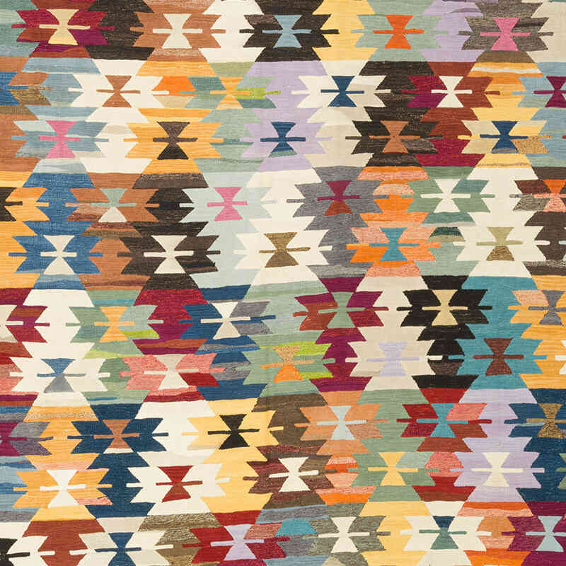 New Turkish Handwoven Kilim Rug - 12' 6" x 15' 1" (150" x 181") - K0080990