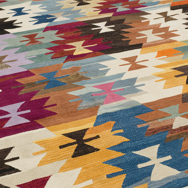 New Turkish Handwoven Kilim Rug - 12' 6" x 15' 1" (150" x 181") - K0080990