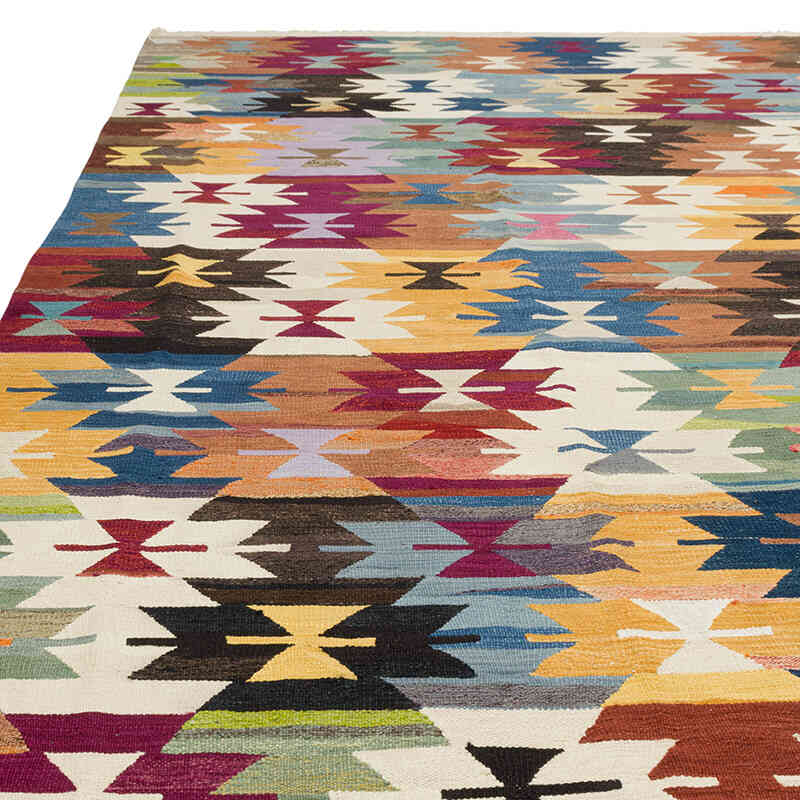 New Turkish Handwoven Kilim Rug - 12' 6" x 15' 1" (150" x 181") - K0080990