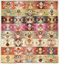 New Turkish Handwoven Kilim Rug - 13' 7" x 14' 6" (163" x 174")
