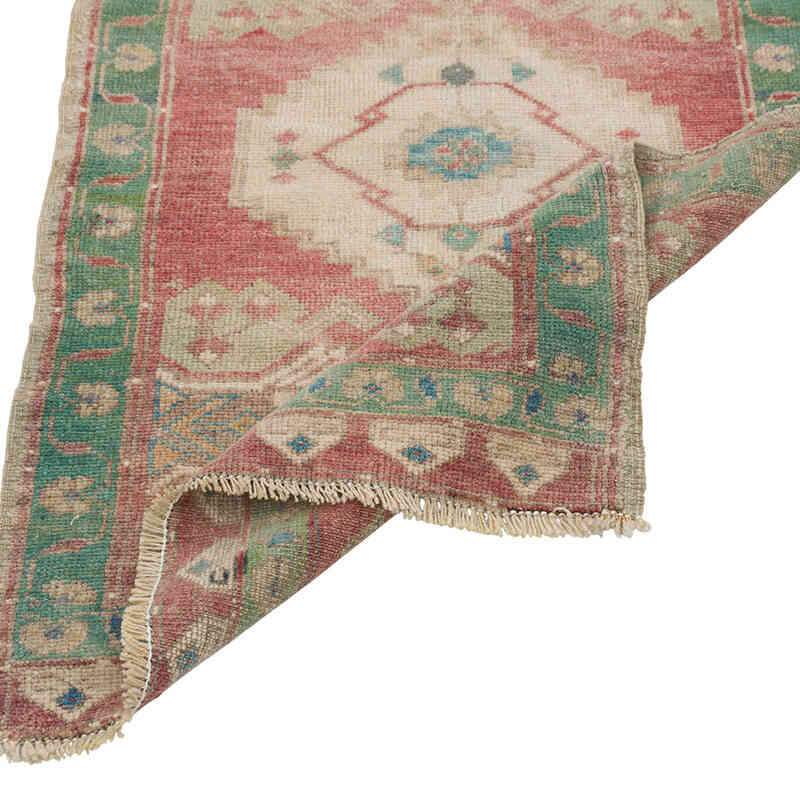 Alfombra Vintage Turca Anudada a Mano - 56 cm x 95 cm - K0080993