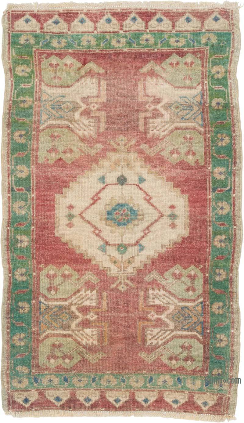 Alfombra Vintage Turca Anudada a Mano - 56 cm x 95 cm - K0080993