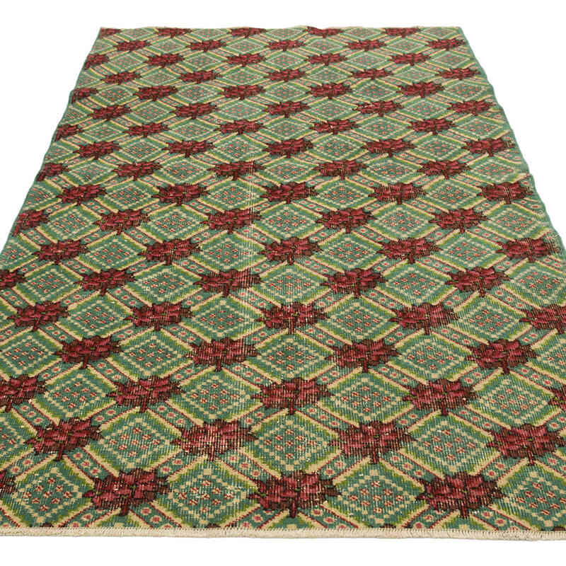 Alfombra Vintage Turca Anudada a Mano - 121 cm x 198 cm - K0081020