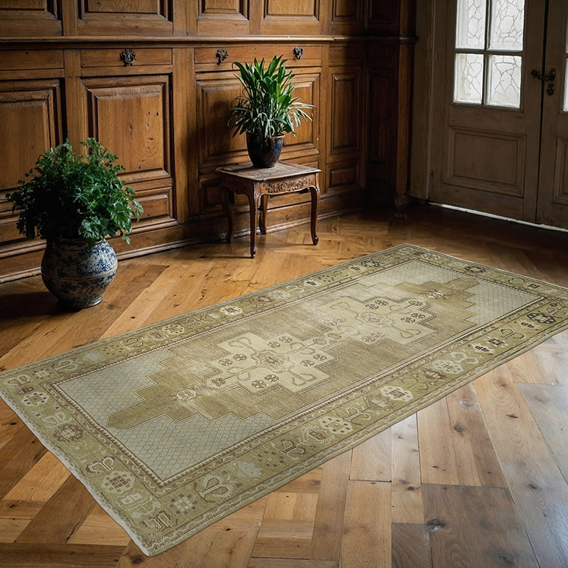Alfombra Vintage Turca Anudada a Mano - 120 cm x 236 cm - K0081044