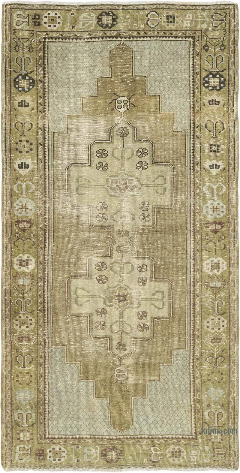 Alfombra Vintage Turca Anudada a Mano - 120 cm x 236 cm - K0081044