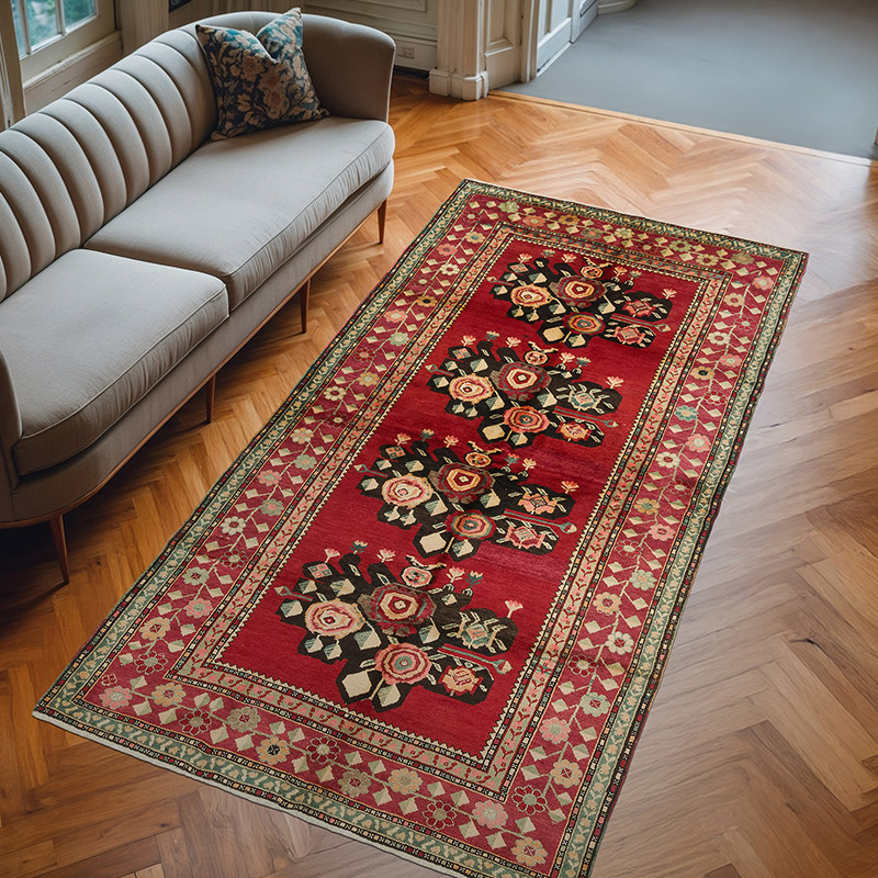 Vintage Turkish Hand-Knotted Rug - 4' 9" x 9' 3" (57" x 111") - K0081054
