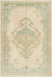 Vintage Turkish Hand-Knotted Rug - 6' 4" x 9' 3" (76" x 111")