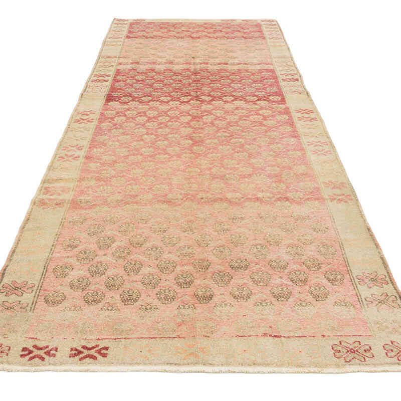 Vintage Turkish Hand-Knotted Runner - 3' 10" x 10' 7" (46" x 127") - K0081058