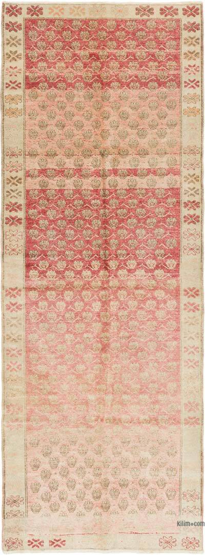 Pasillo Vintage Turco Anudado a Mano - 118 cm x 322 cm