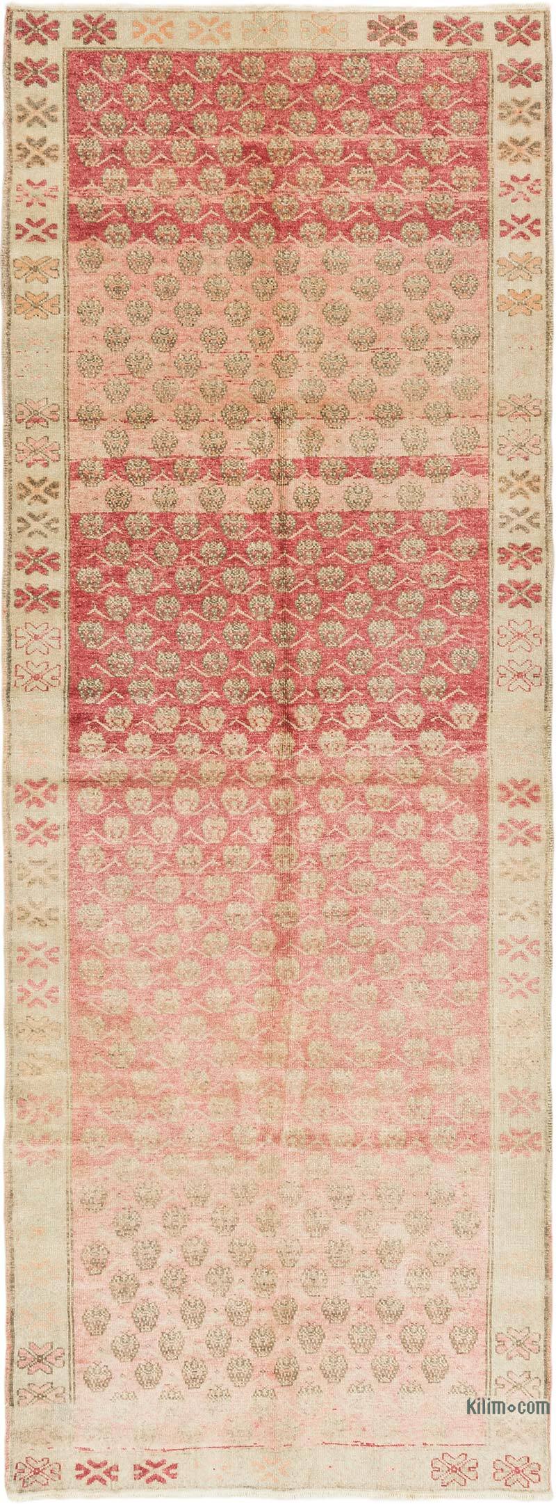 Vintage Turkish Hand-Knotted Runner - 3' 10" x 10' 7" (46" x 127") - K0081058