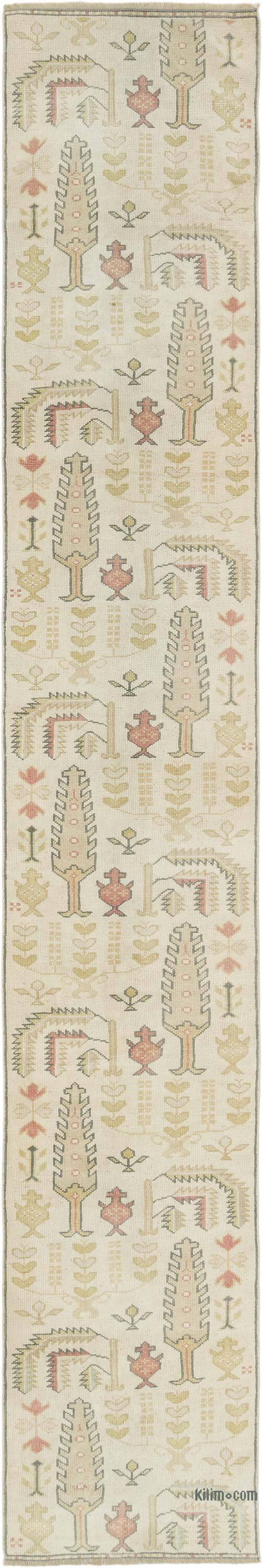 Pasillo Vintage Turco Anudado a Mano - 76 cm x 461 cm - K0081060