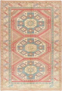 Vintage Turkish Hand-Knotted Rug - 6' 7" x 9' 6" (79" x 114")