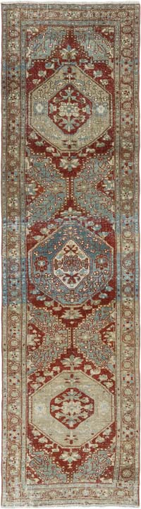 Vintage Turkish Hand-Knotted Runner - 2' 11" x 10' 7" (35" x 127")