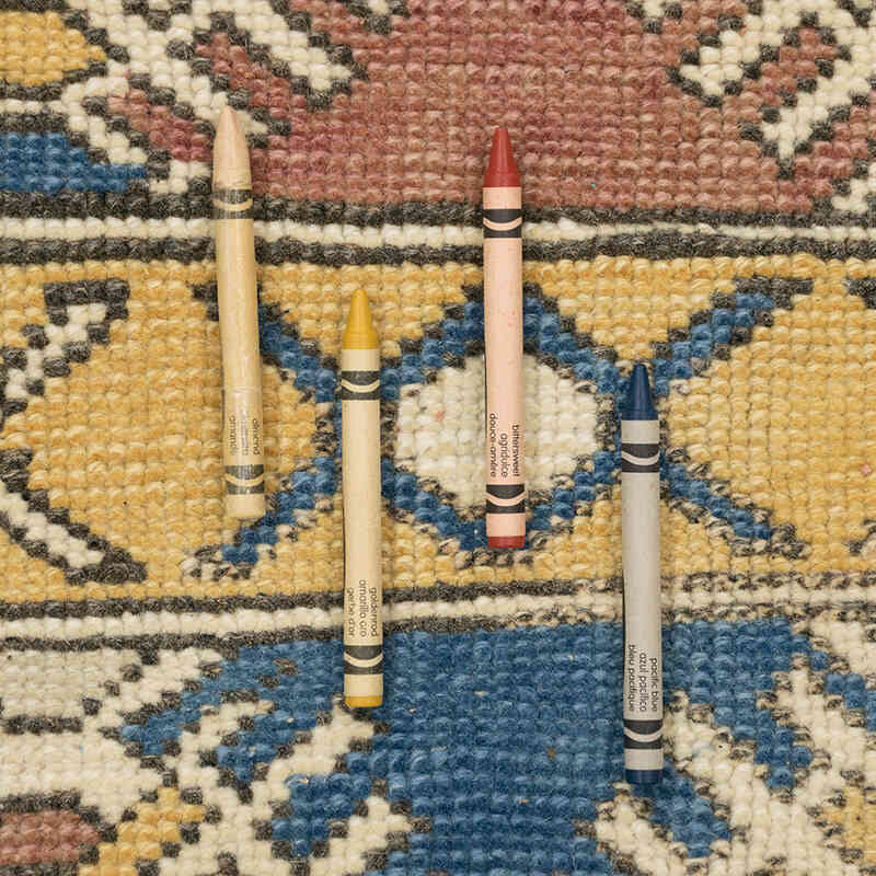 Pasillo Vintage Turco Anudado a Mano - 88 cm x 386 cm - K0081075