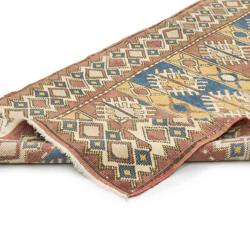 Pasillo Vintage Turco Anudado a Mano - 88 cm x 386 cm - K0081075
