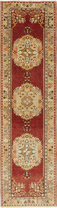 Vintage Turkish Hand-Knotted Runner - 3' 3" x 12' 2" (39" x 146")