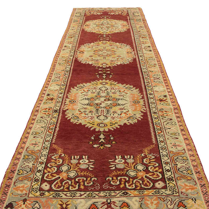 Vintage Turkish Hand-Knotted Runner - 3' 3" x 12' 2" (39" x 146") - K0081078