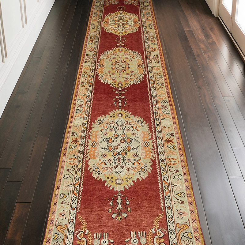 Pasillo Vintage Turco Anudado a Mano - 100 cm x 370 cm - K0081078