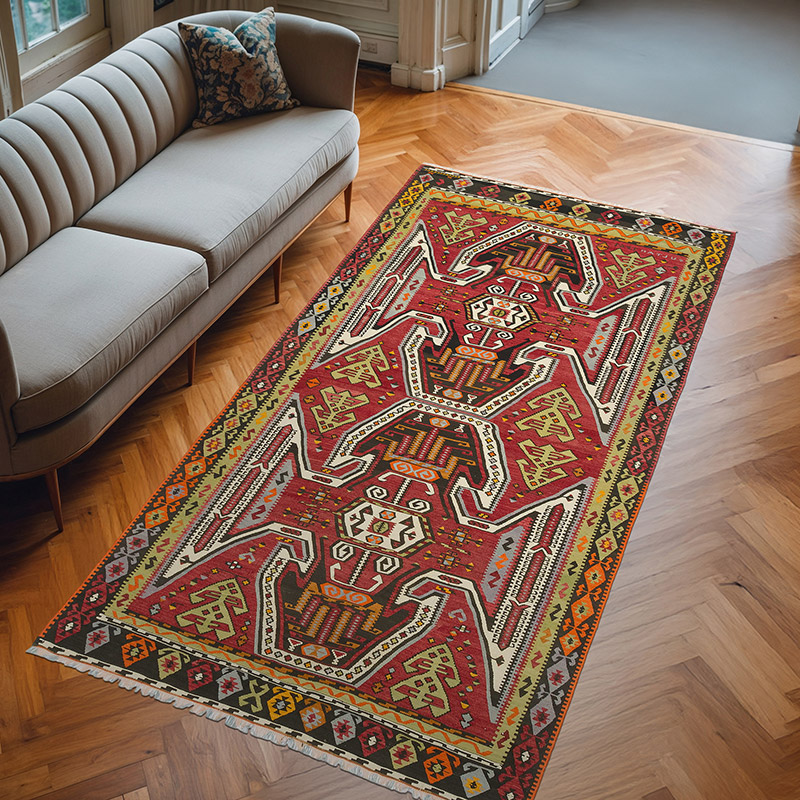 Vintage Corum Kilim Rug - 5' 3" x 10' 5" (63" x 125") - K0081081