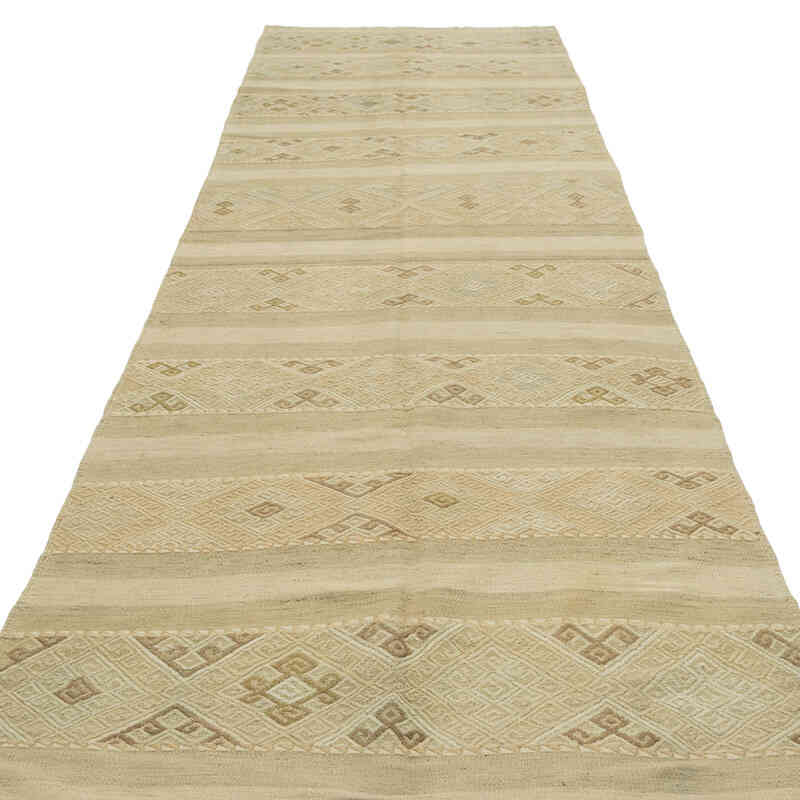 Vintage Malatya Kilim Runner - 3' 7" x 11' 10" (43" x 142") - K0081090