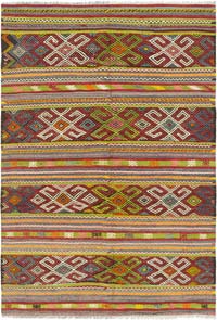 Vintage Manisa Kilim Rug - 4' 11" x 7' 1" (59" x 85")
