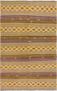 Vintage Manisa Kilim Rug - 5' 9" x 8' 10" (69" x 106")