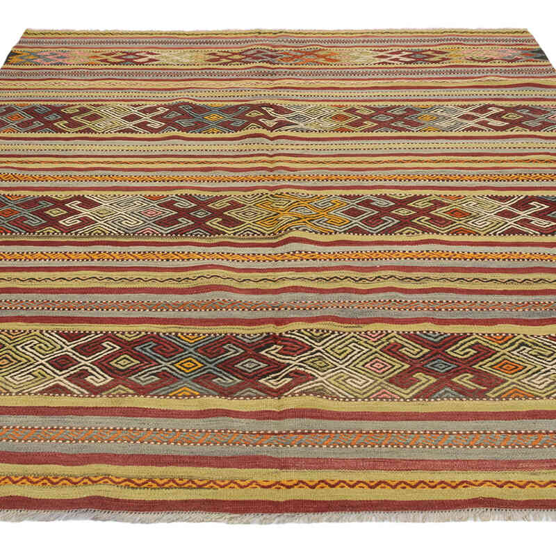 Vintage Manisa Kilim Rug - 5' 6" x 7' 3" (66" x 87") - K0081115