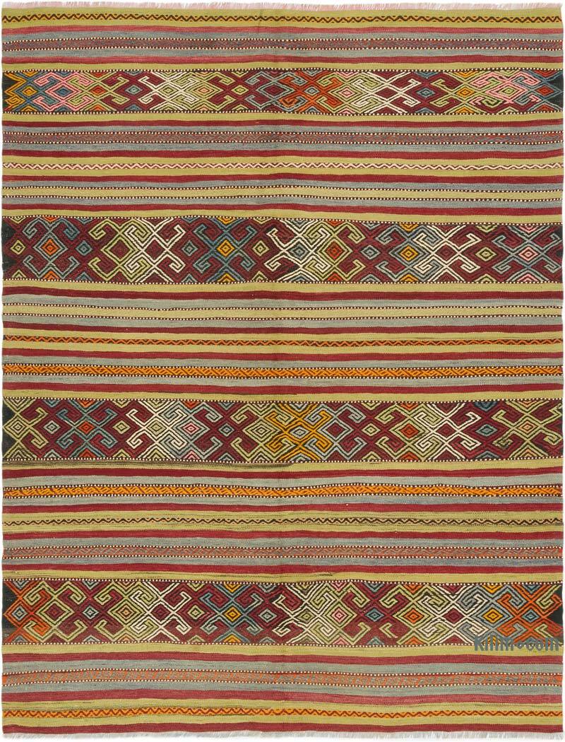 Vintage Manisa Kilim Rug - 5' 6" x 7' 3" (66" x 87") - K0081115