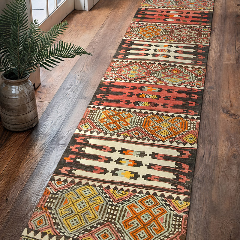 Vintage Malatya Kilim Yolluk - 92 cm x 431 cm - K0081117