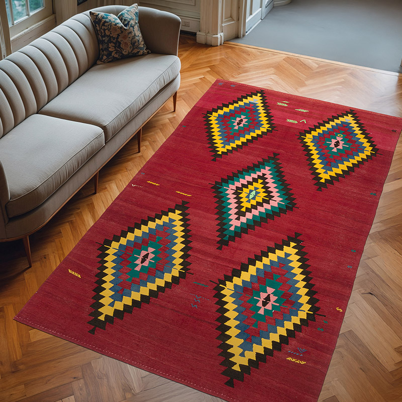 Vintage Mihalic Kilim Rug - 5' 10" x 9' 7" (70" x 115") - K0081138