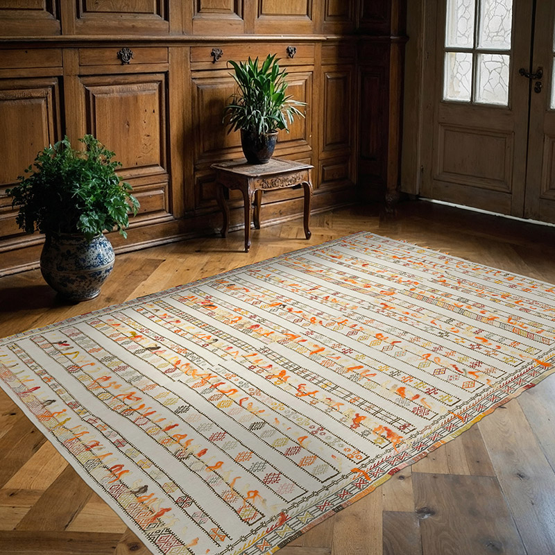 Vintage Anatolian Jijim Rug - 5' 8" x 8' 4" (68" x 100") - K0081142