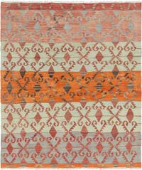 Vintage Afyon Kilim Rug - 4' 7" x 5' 5" (55" x 65")