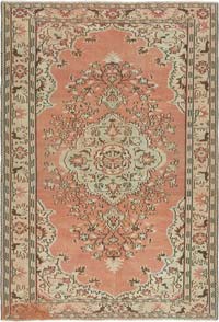 Vintage Turkish Hand-Knotted Rug - 6' 2" x 8' 11" (74" x 107")