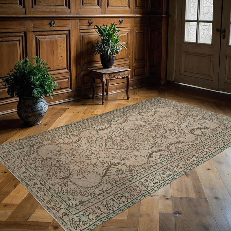 Vintage Turkish Hand-Knotted Rug - 5' 7" x 8' 9" (67" x 105") - K0081828
