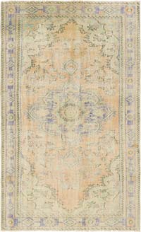 Vintage Turkish Hand-Knotted Rug - 5' 11" x 9' 6" (71" x 114")